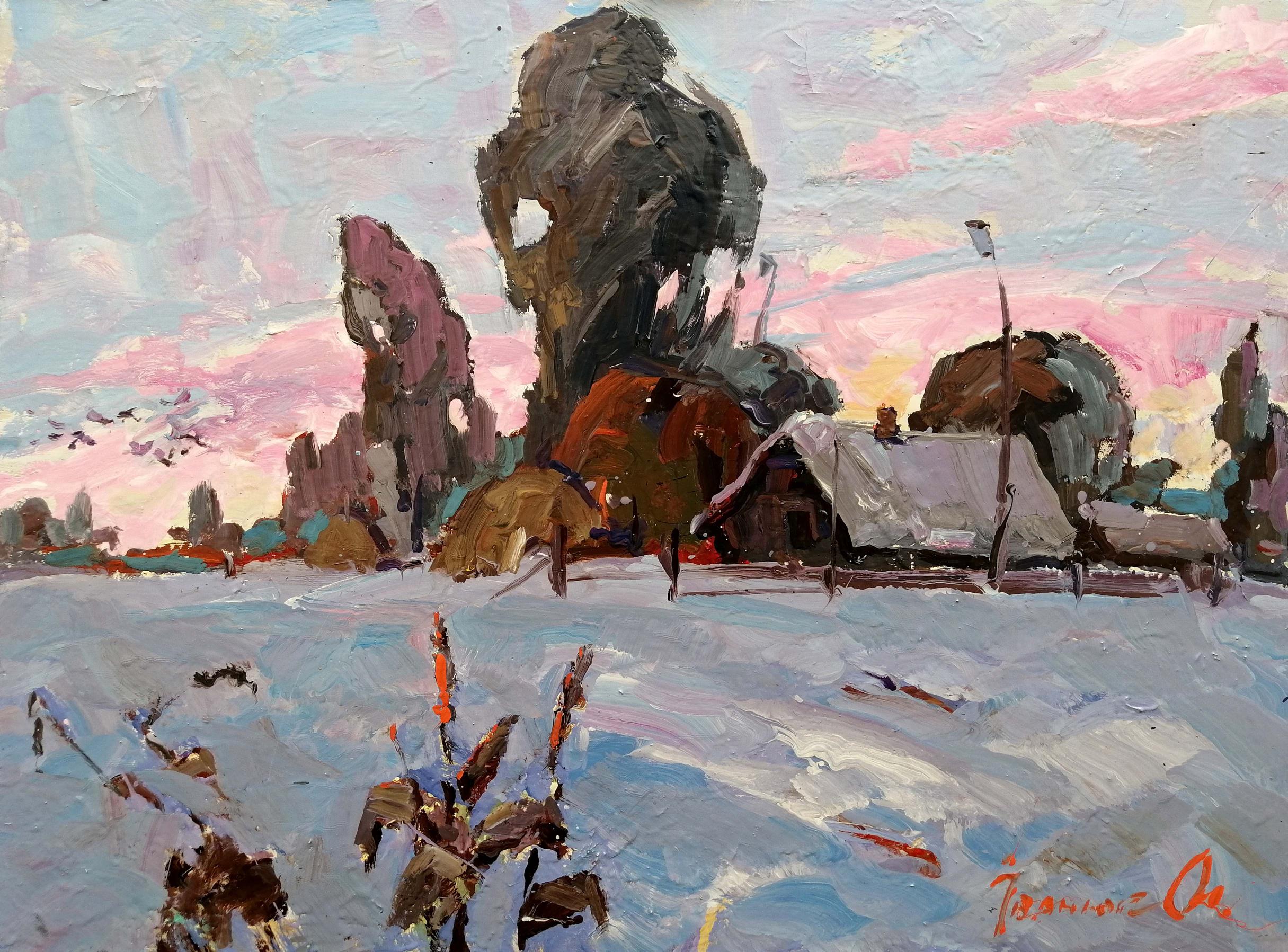 Oil painting Winter silence Ivanyuk Alex