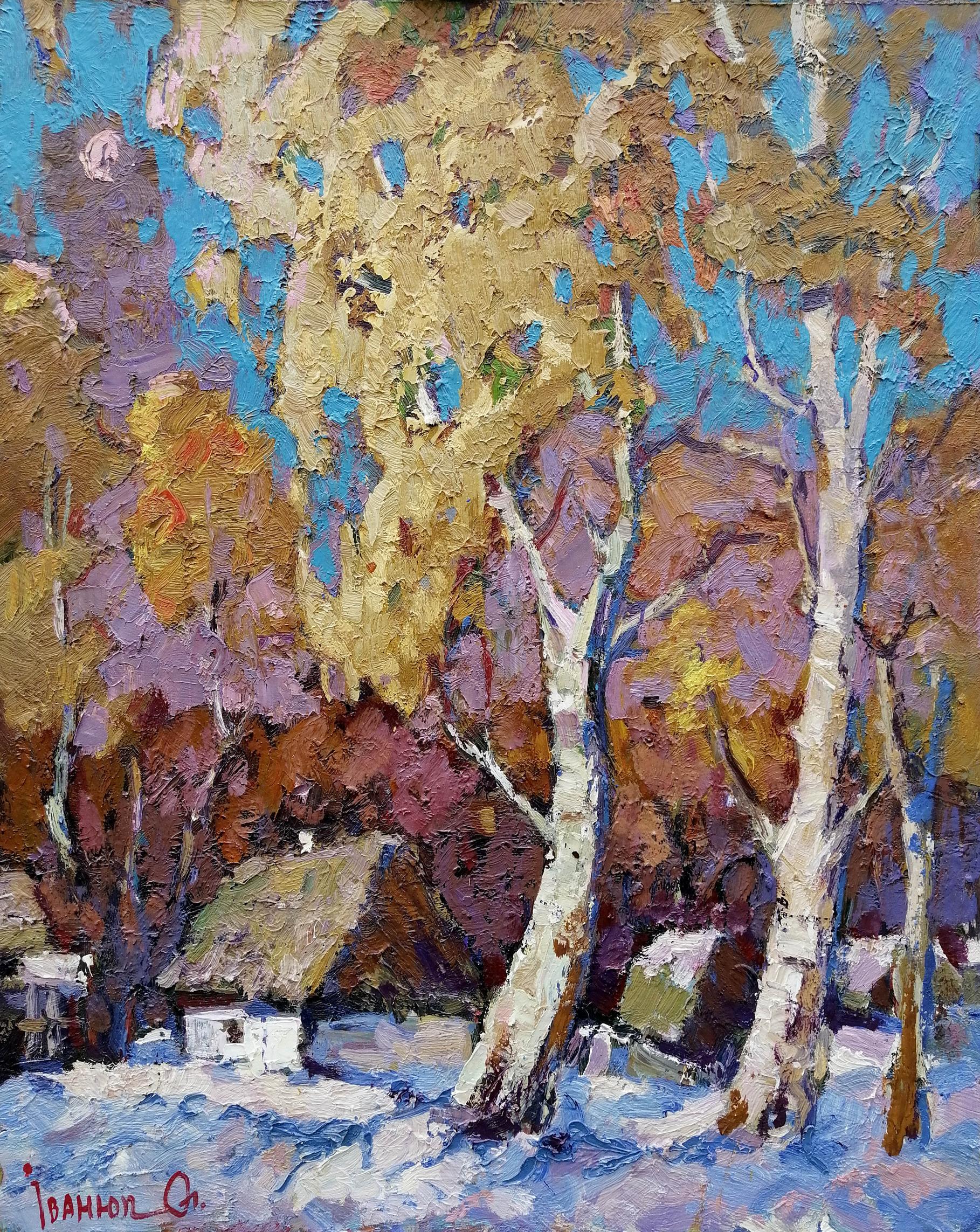 Oil painting First snow Ivanyuk Alex