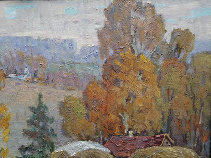 Oil Painting Village landscape Art Autumn Landscape 