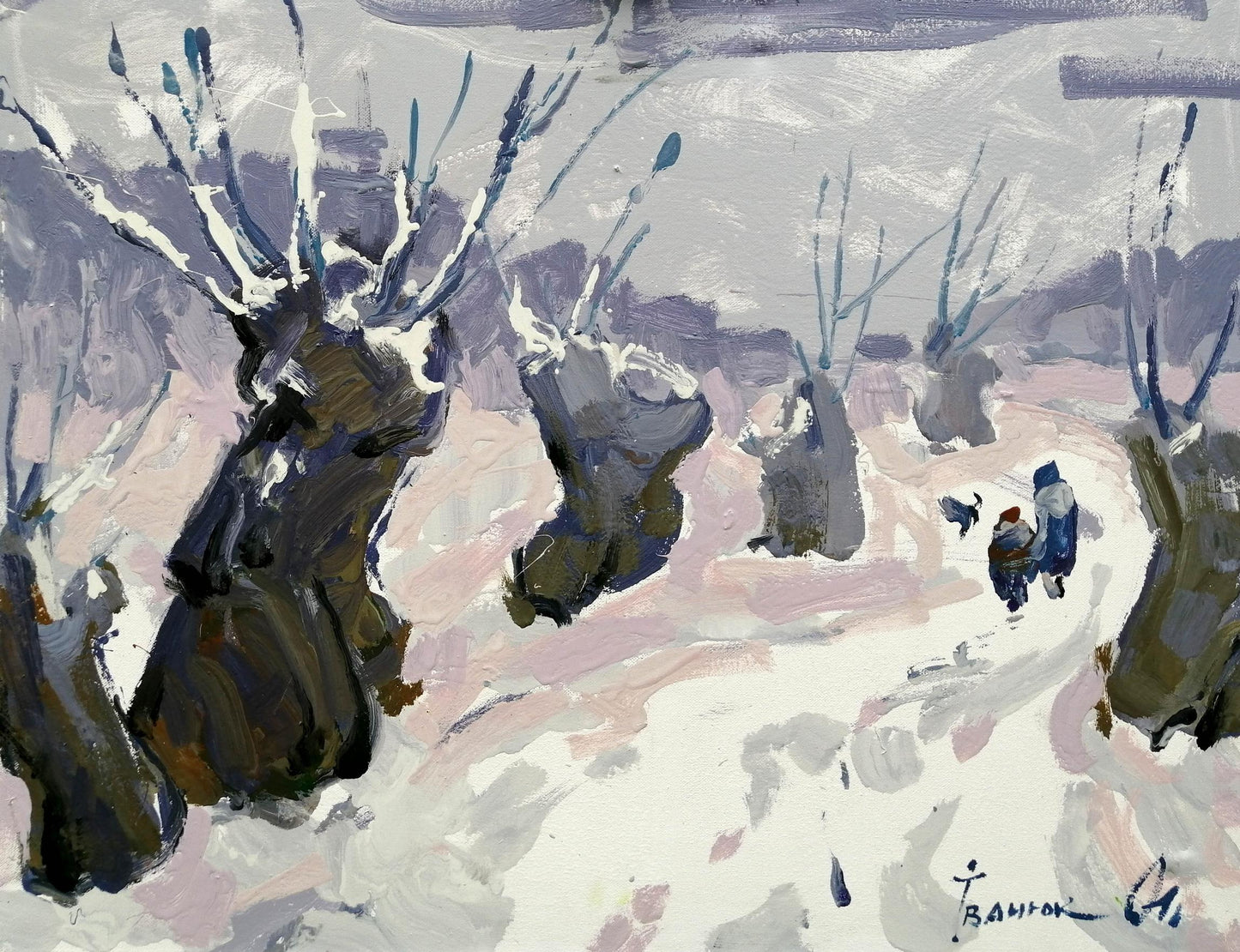Oil painting Snow day Ivanyuk Alex