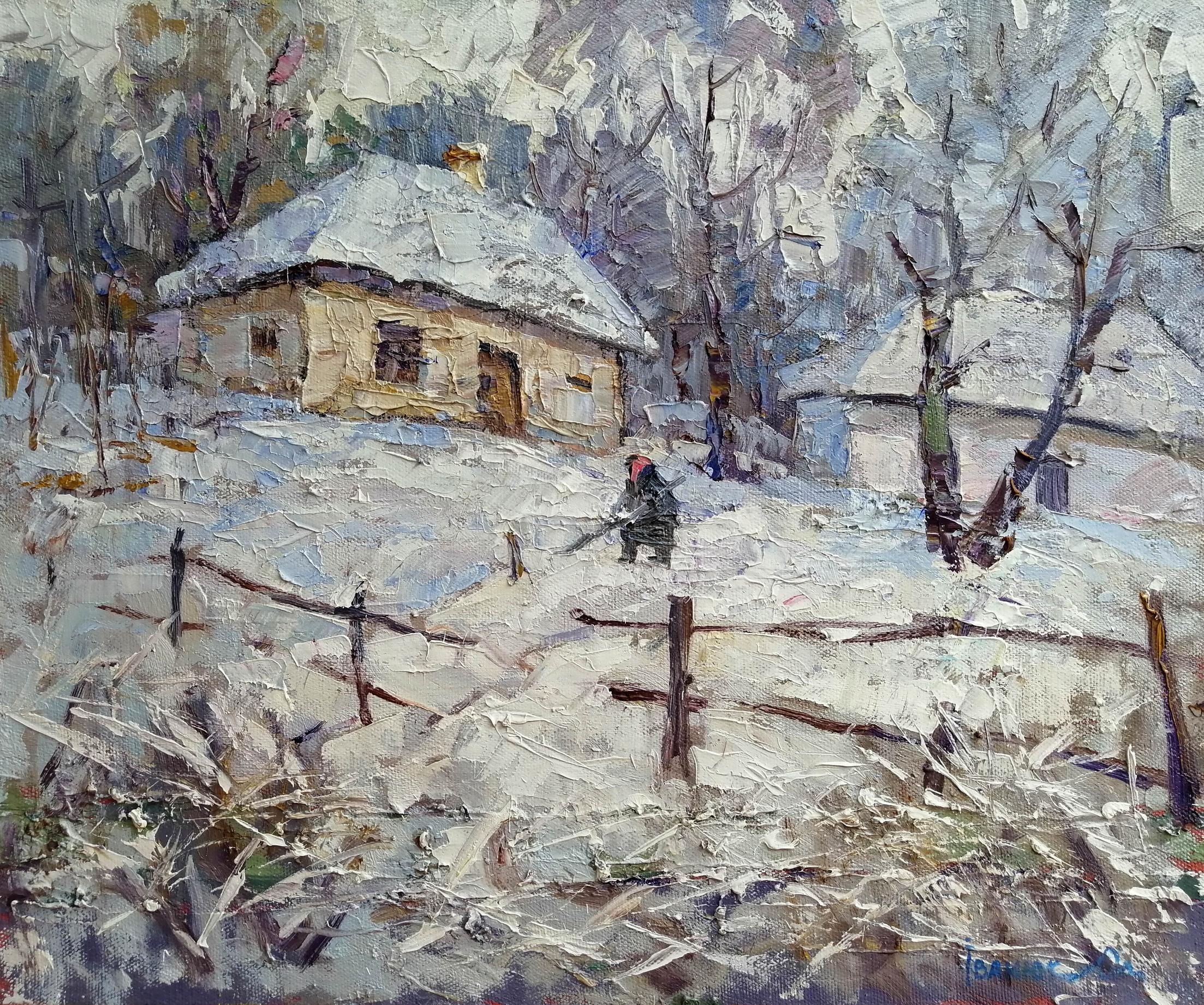 Oil painting It snowed Ivanyuk Alex