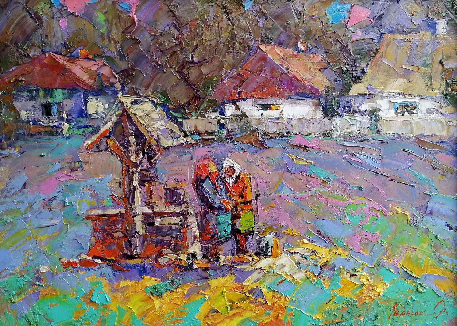 Oil painting At the well Ivanyuk Alex