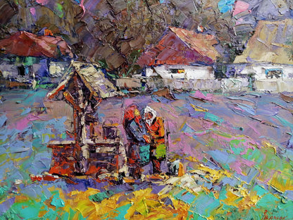 Oil painting At the well 