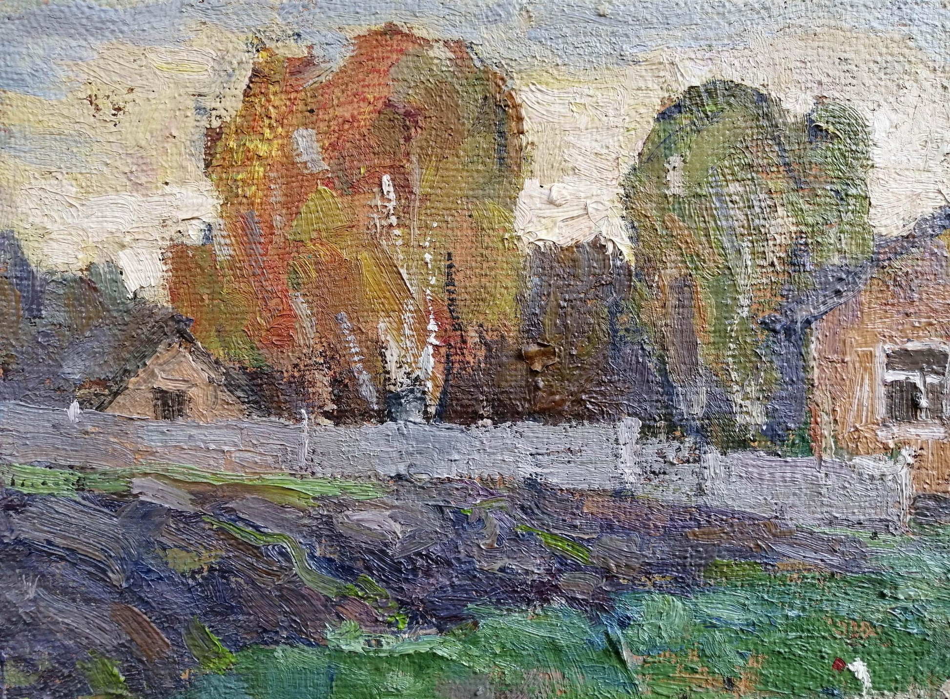 Oil Painting Village landscape Art