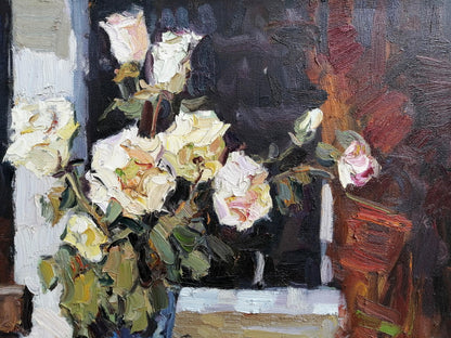 Oil painting Roses Floral still life Bouquet of Flowers