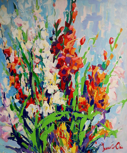 Oil painting Gladiolus Ivanyuk Oksana