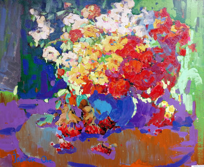 Oil painting Autumn flowers Ivanyuk Oksana