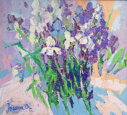 Oil painting Irises Ivanyuk Oksana