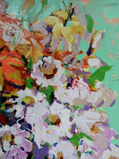 Oil painting Still lifes, Floral still life Bouquet of Flowers