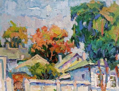 Oil painting Mariupol  Old Town