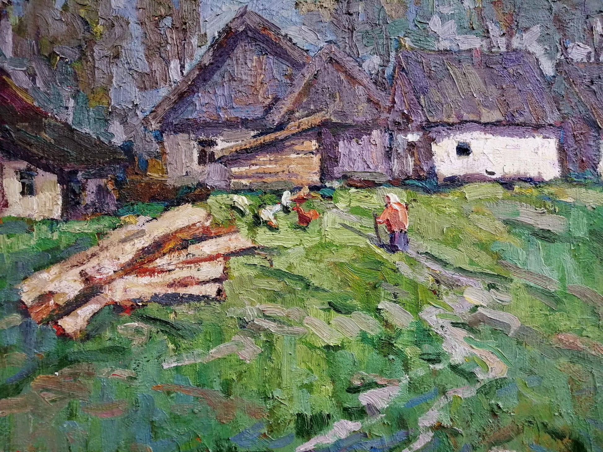 Oil Painting Village Art