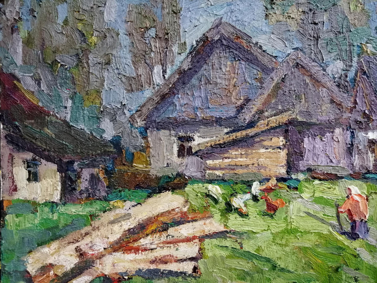 Oil Painting Yard Landscape