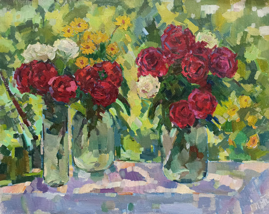 Oil painting Roses Peter Dobrev