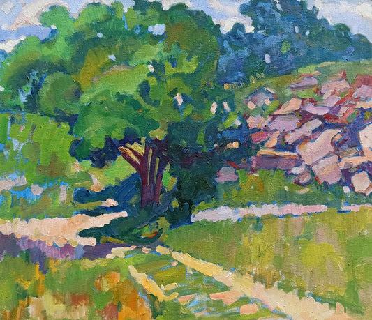 Oil painting Summer landscape Peter Dobrev