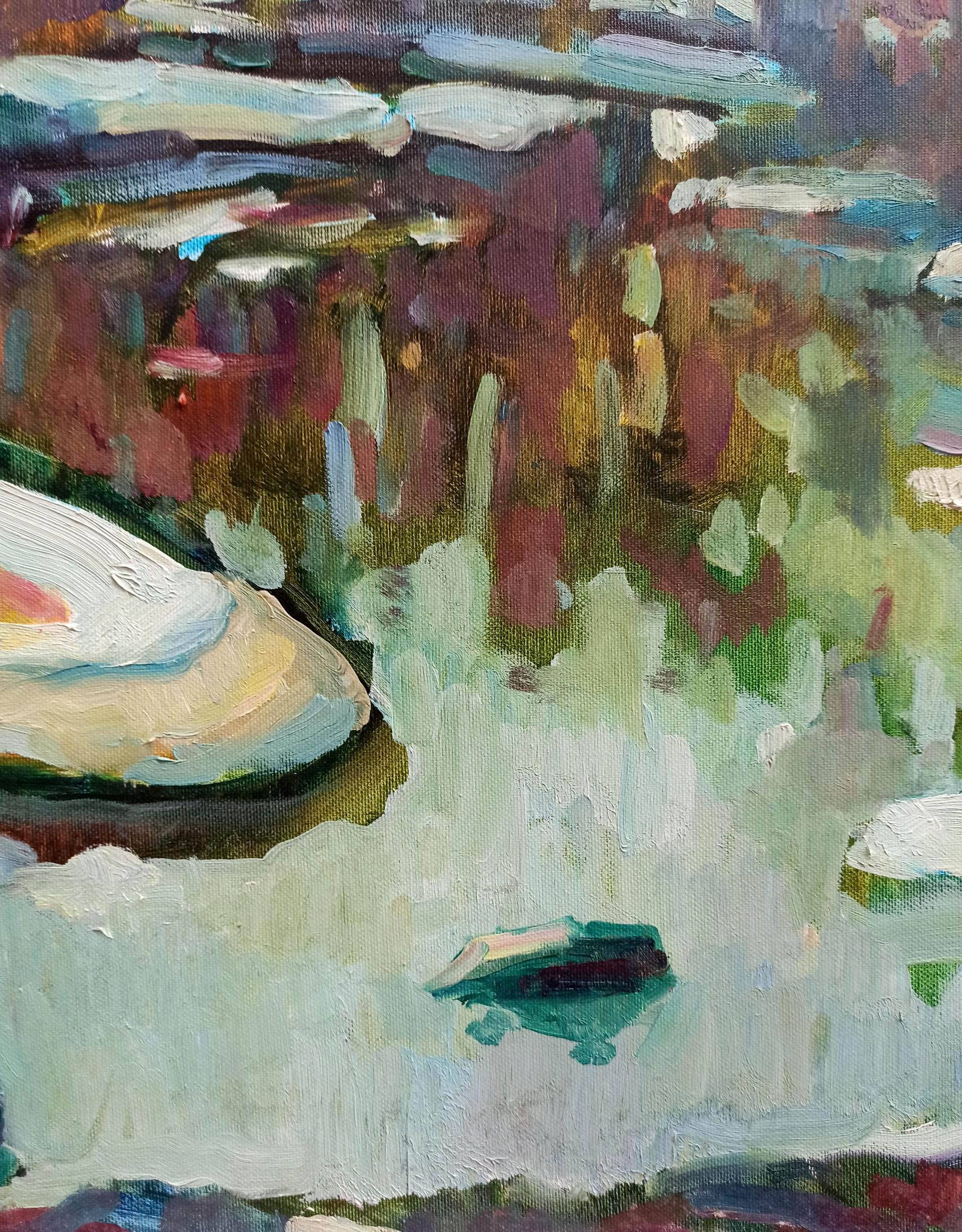 Peter Dobrev's oil painting invites viewers to experience the joys of spring