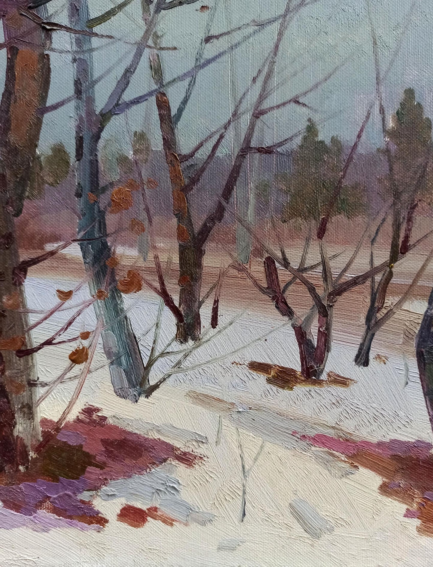 Oil painting Winter landscape Peter Dobrev