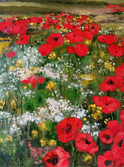 Oil painting Poppy field Anatoly Borisovich Tarabanov