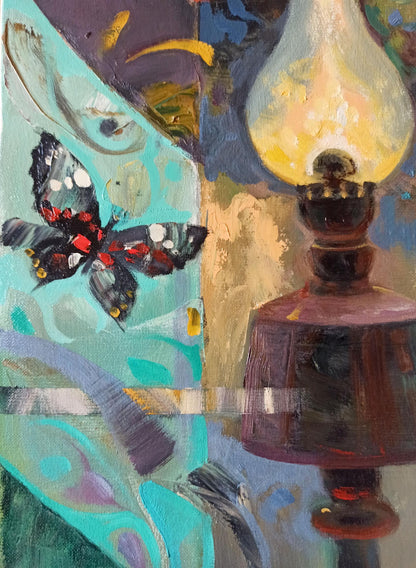 Abstract oil painting Moths Anatoly Borisovich Tarabanov