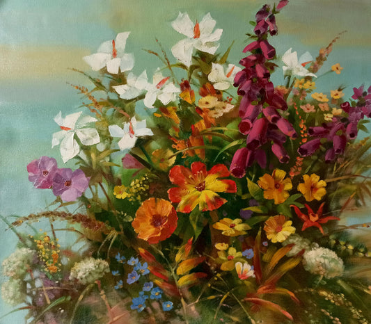 Abstract oil painting Dazzling Floral Array Anatoly Tarabanov