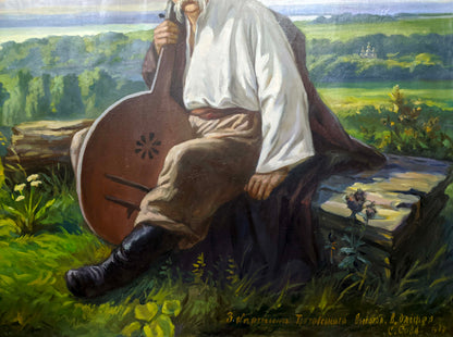 A portrait of Shevchenko rendered in oil