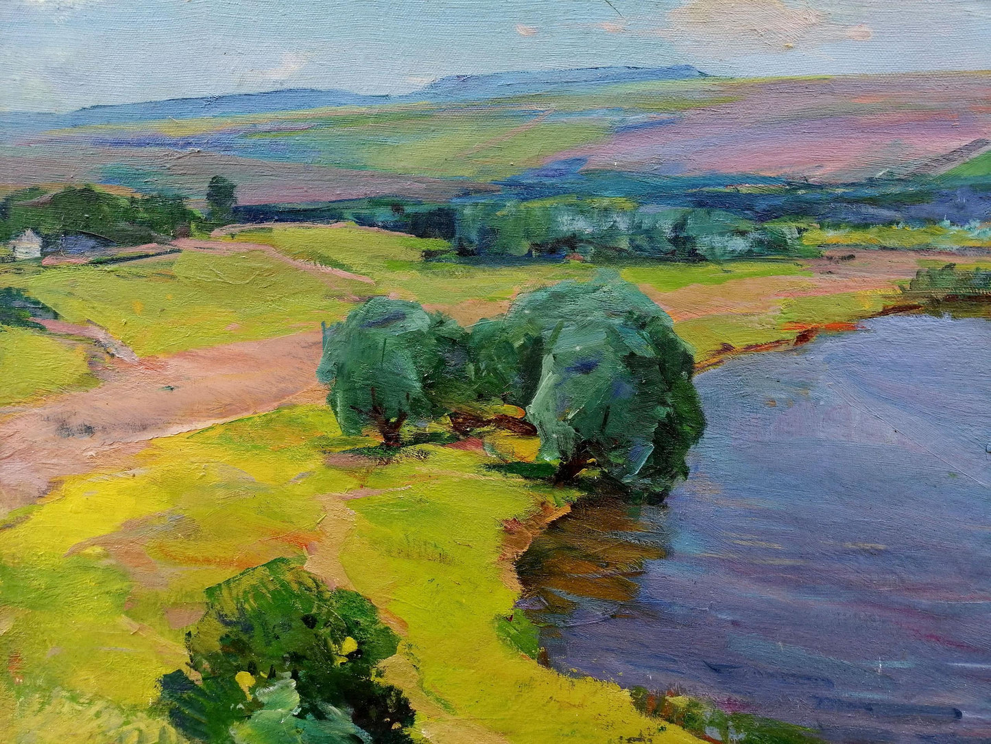 Oil painting Walk in the field Grebennik Vitaly Sergeevich