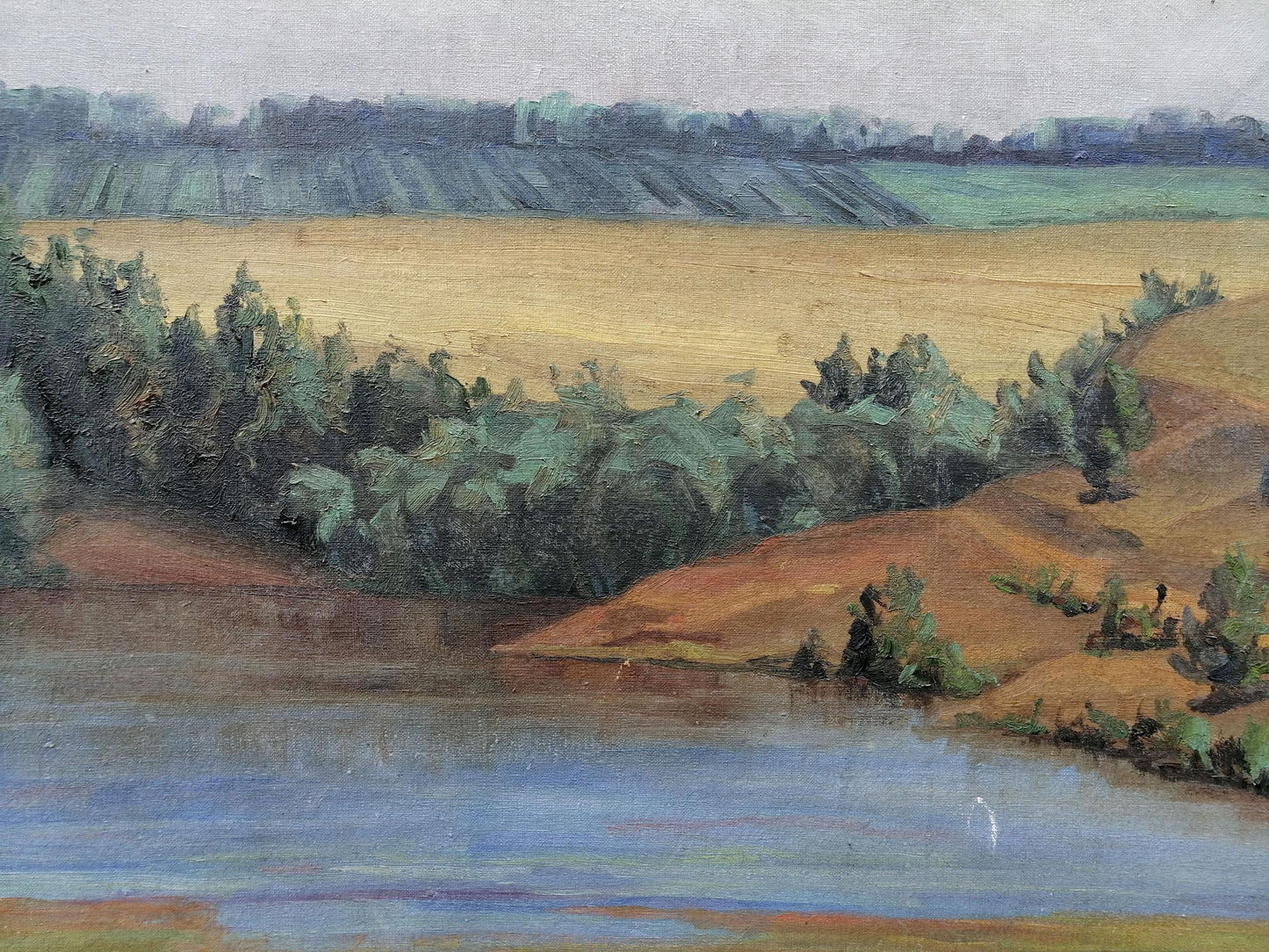 Oil painting Forest Lake Unknown artist
