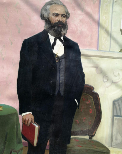 Social realism oil painting Karl Marx Unknown artist