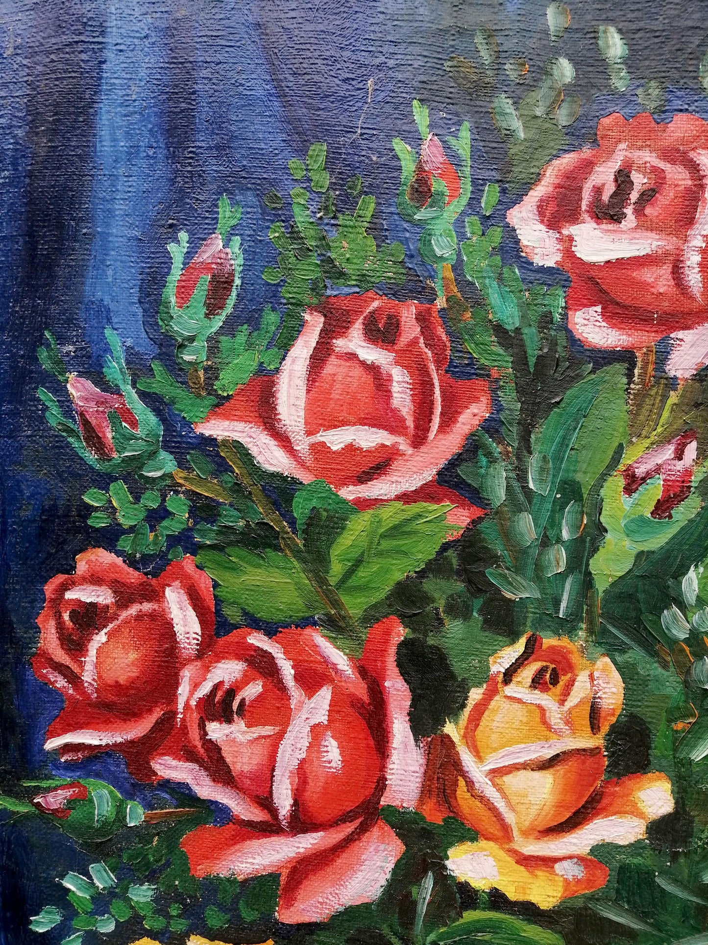 Oil painting Still life with a rose Unknown artist