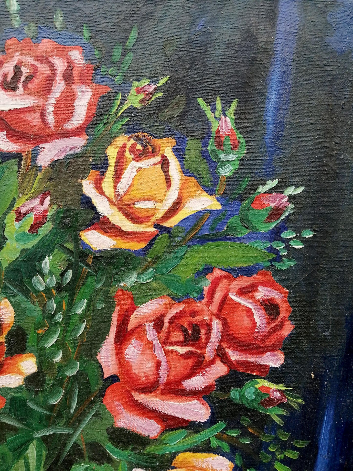 Oil painting Still life with a rose Unknown artist