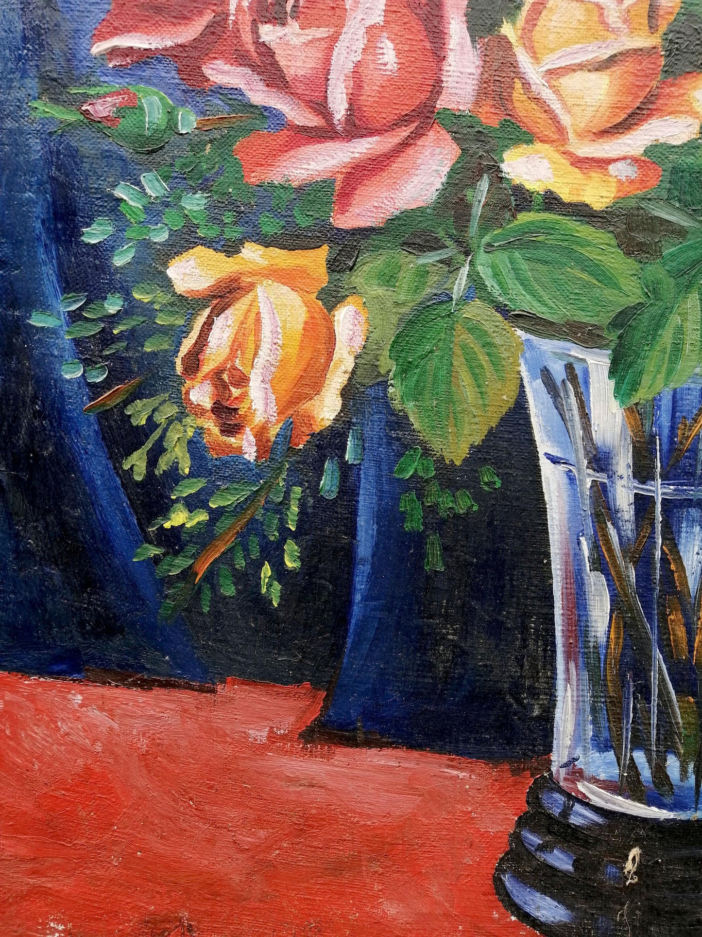 Oil painting Still life with a rose Unknown artist