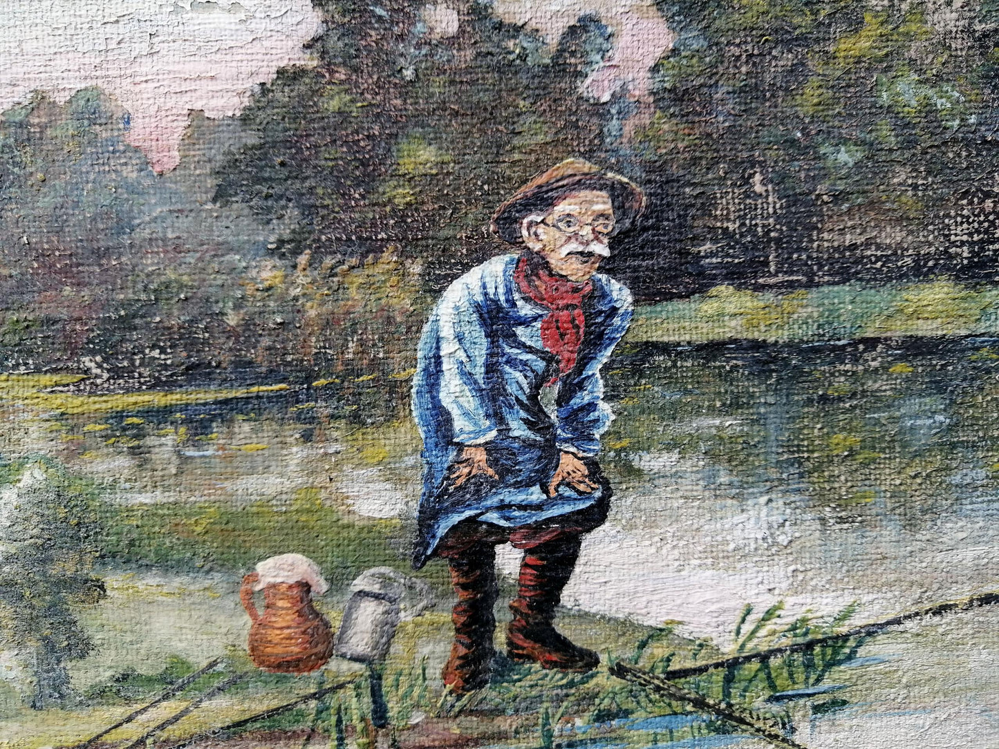 Oil painting Fishing Unknown artist