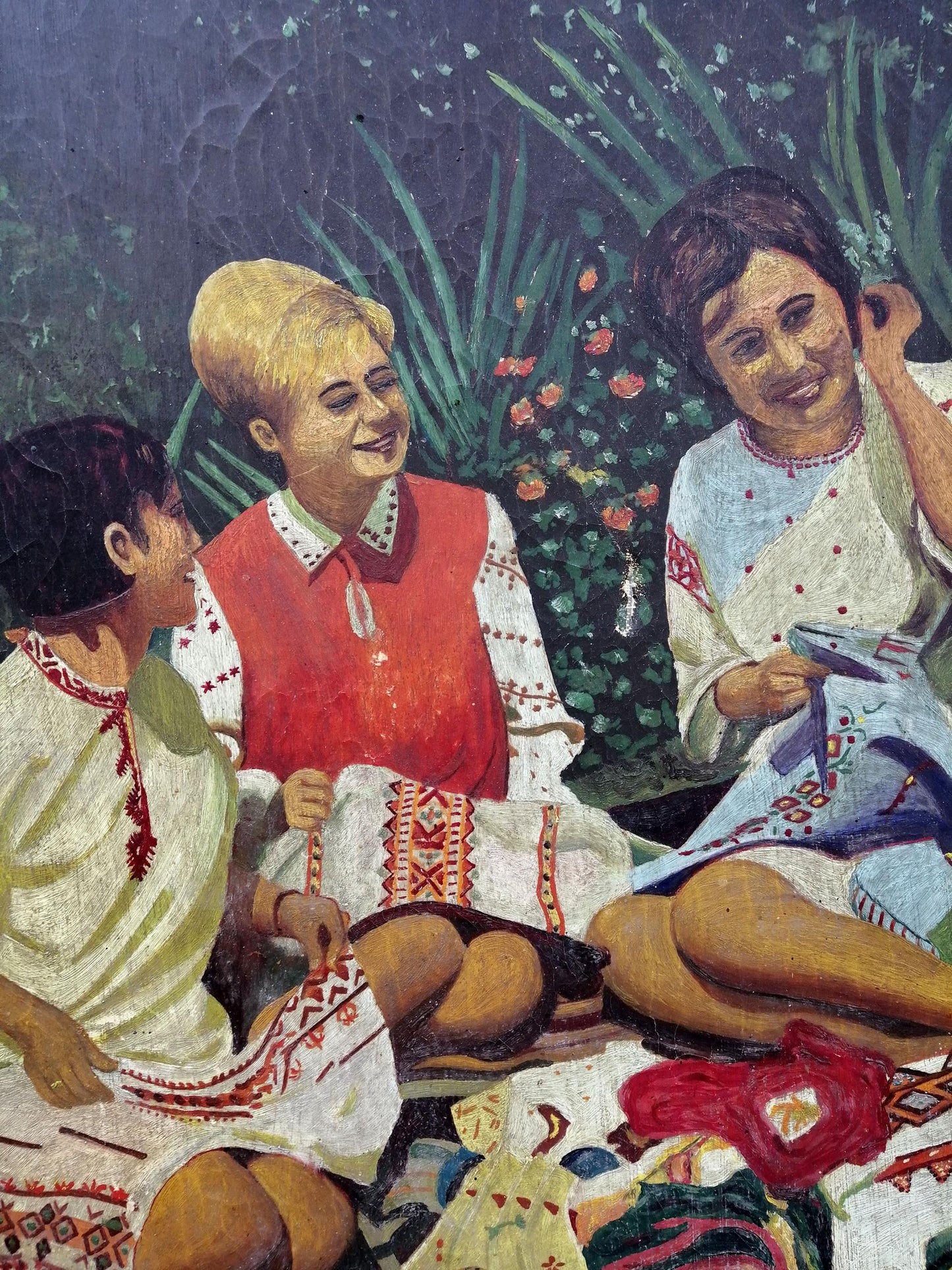 Oil painting Three girlfriends V. Slauta