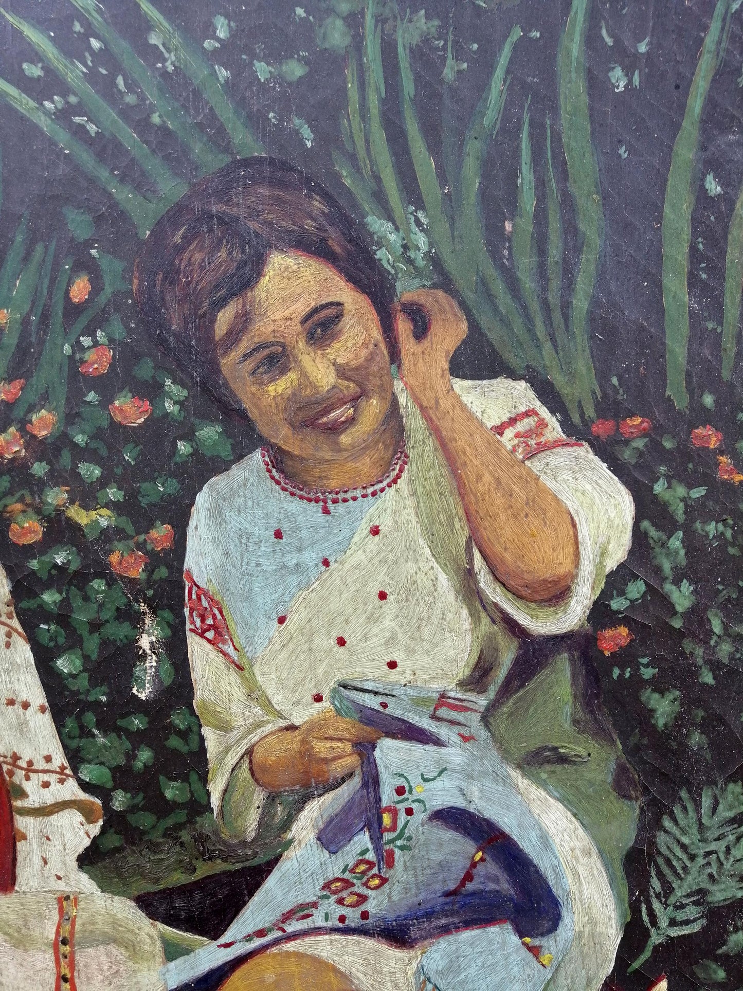 Oil painting Three girlfriends V. Slauta