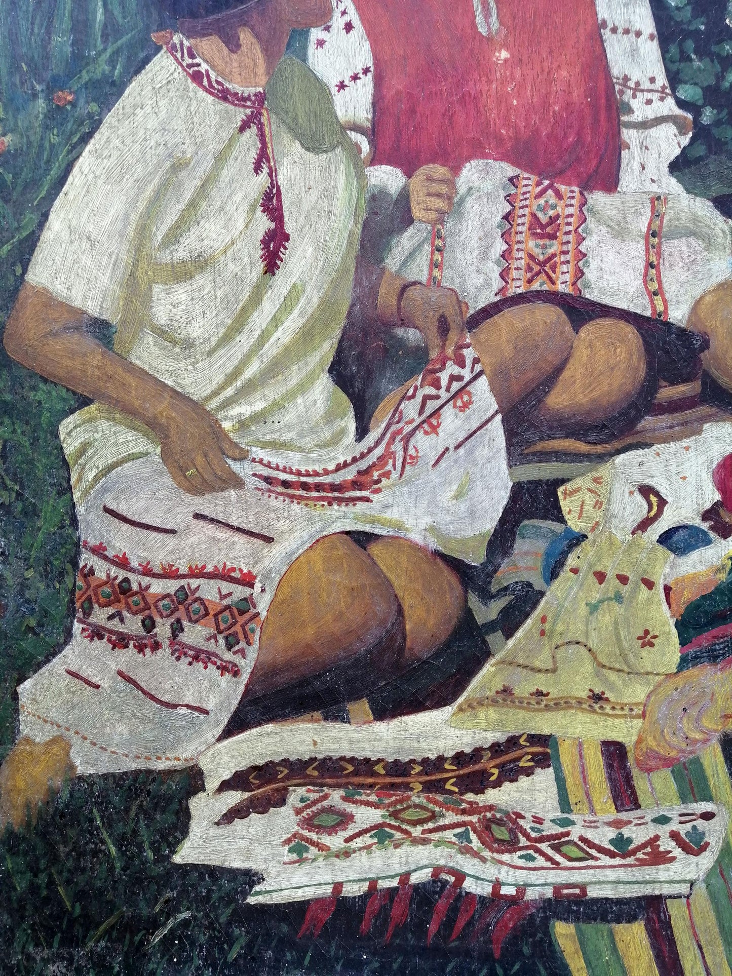 Oil painting Three girlfriends V. Slauta