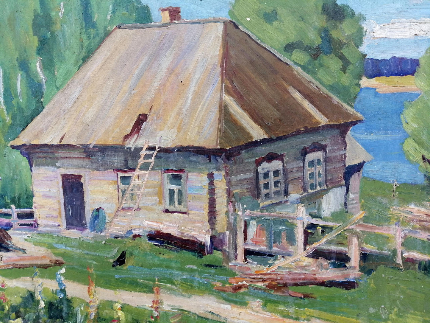 Oil painting Rural landscape Unknown artist