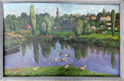 Oil painting Ducks in the lake Yalovenko Alexander Ivanovich