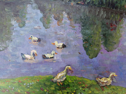 Oil painting Ducks in the lake Yalovenko Alexander Ivanovich