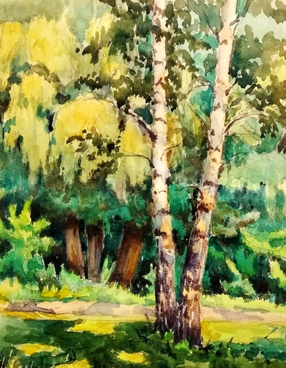 Watercolor painting In Berezovka V. G. Zashkvara