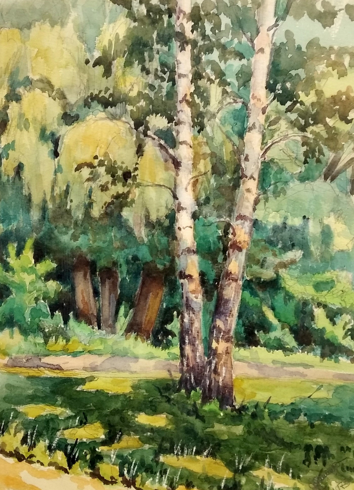 Watercolor painting In Berezovka V. G. Zashkvara