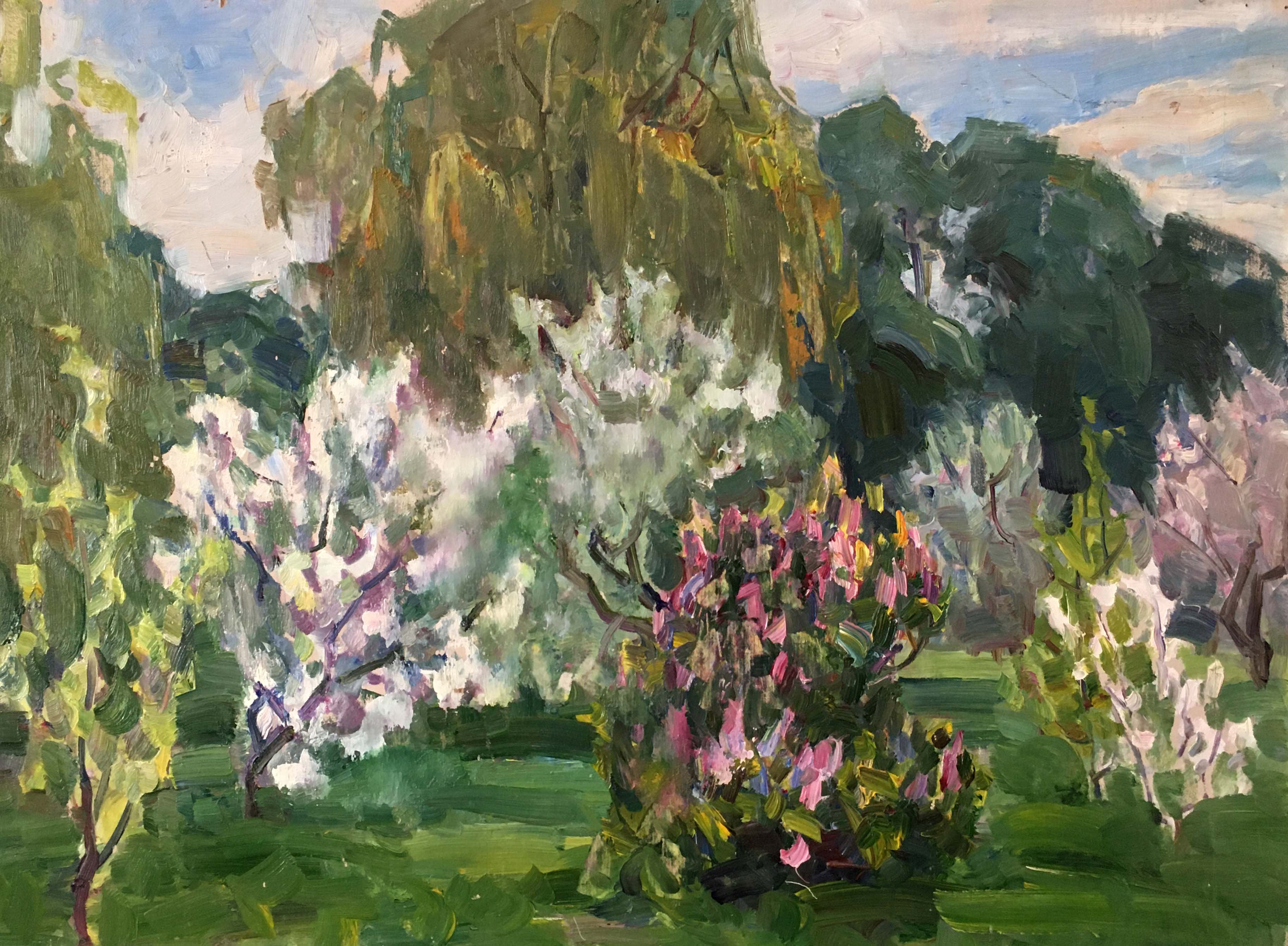 Oil painting Garden landscape Gantman Moisey Faibovich