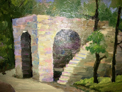 Stone arbor oil painting Lednev Dmitry