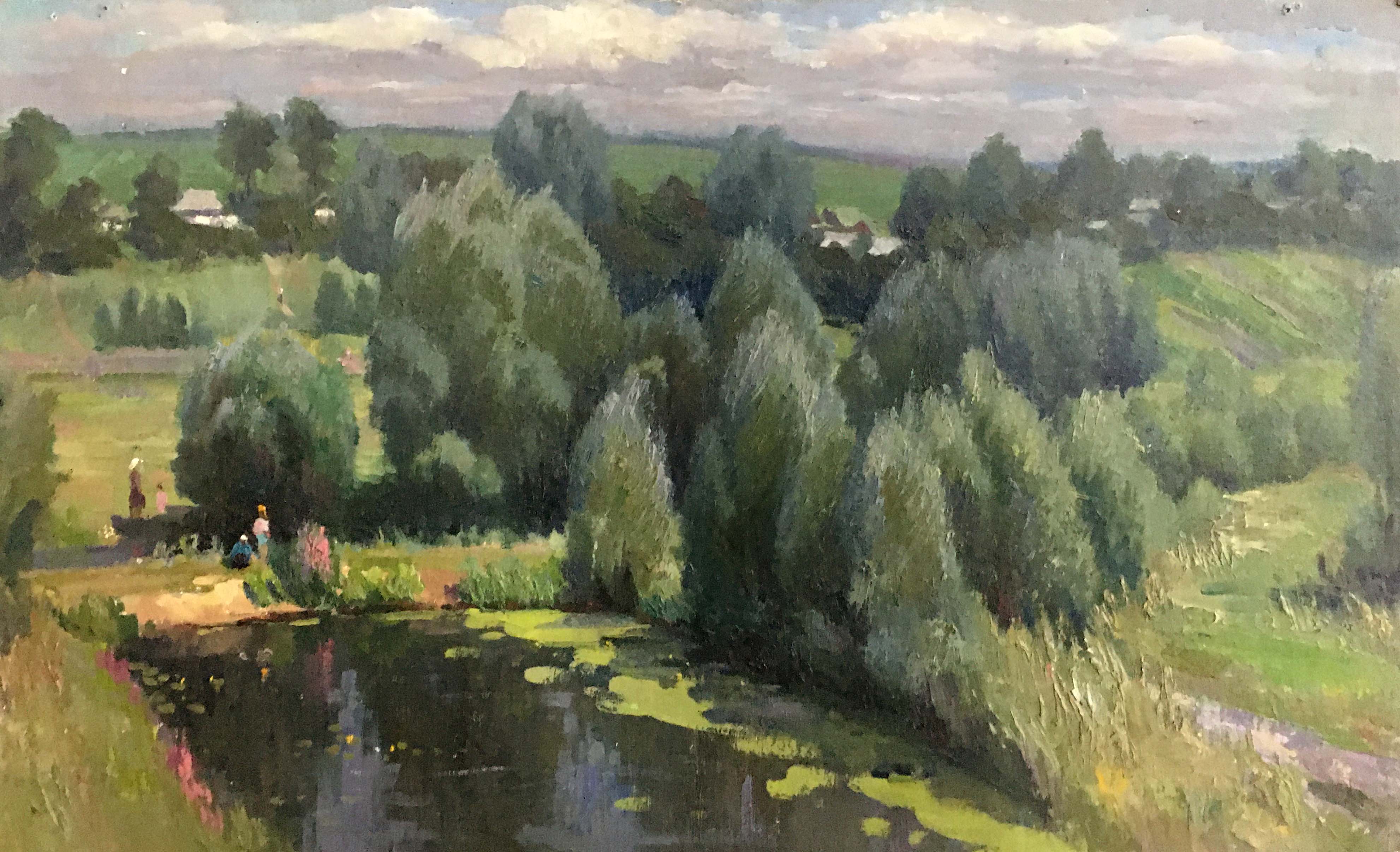 Oil painting Forest landscape Sheludko Leonid Nikolaevich