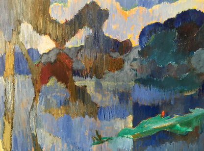 Abstract oil painting Something in the river Kiyansky Yuri Ivanovich
