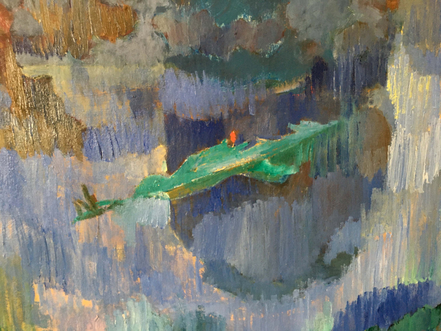 Abstract oil painting Something in the river Kiyansky Yuri Ivanovich