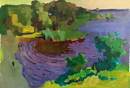 Oil painting Morning by the lake Kiyansky Yuri Ivanovich