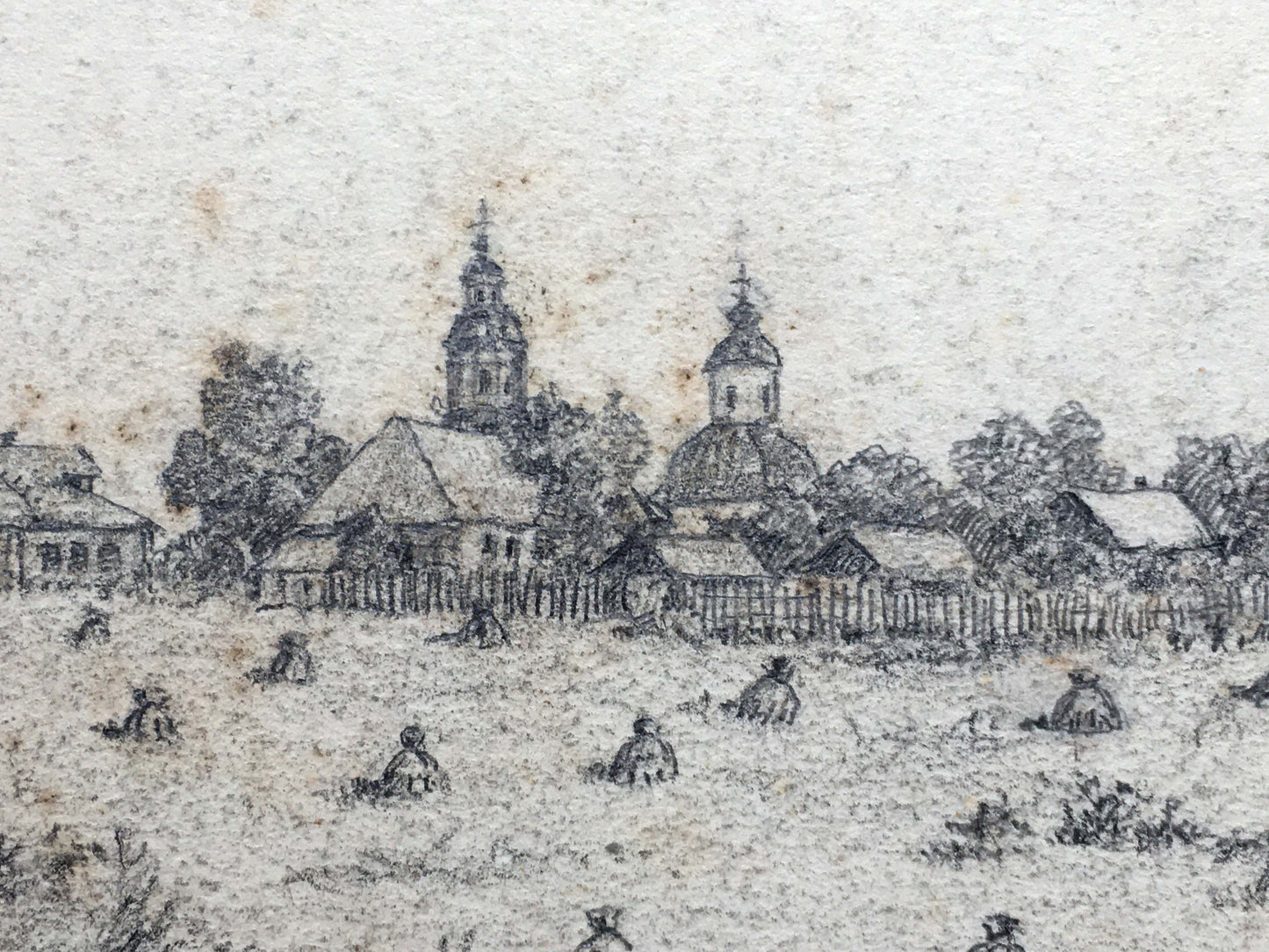 Pencil painting The village of Synkov Dmitry Lednev