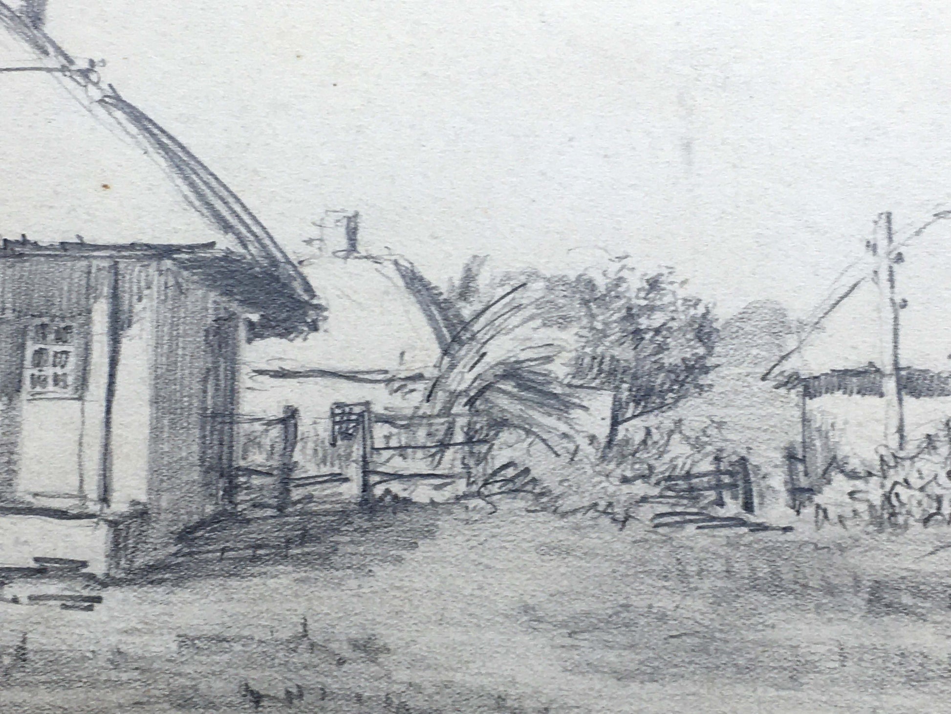 Savrani Village illustrated in pencil by Dmitry Lednev