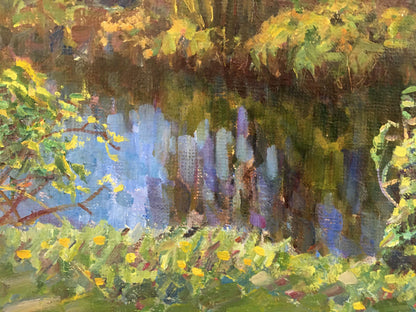 Oil painting River landscape