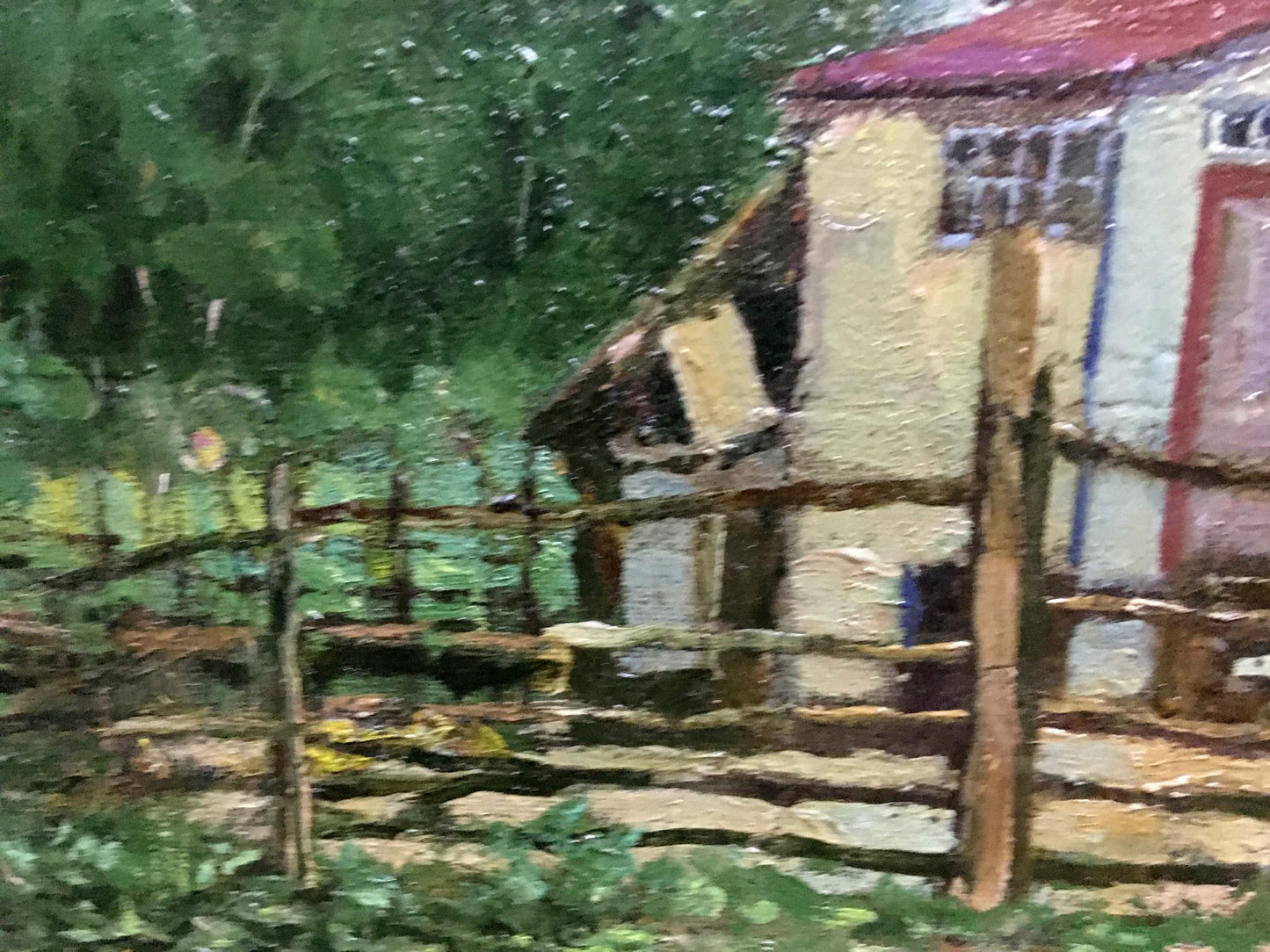 House in the village of Hoteni oil painting Lednev Edward Dmitrievich
