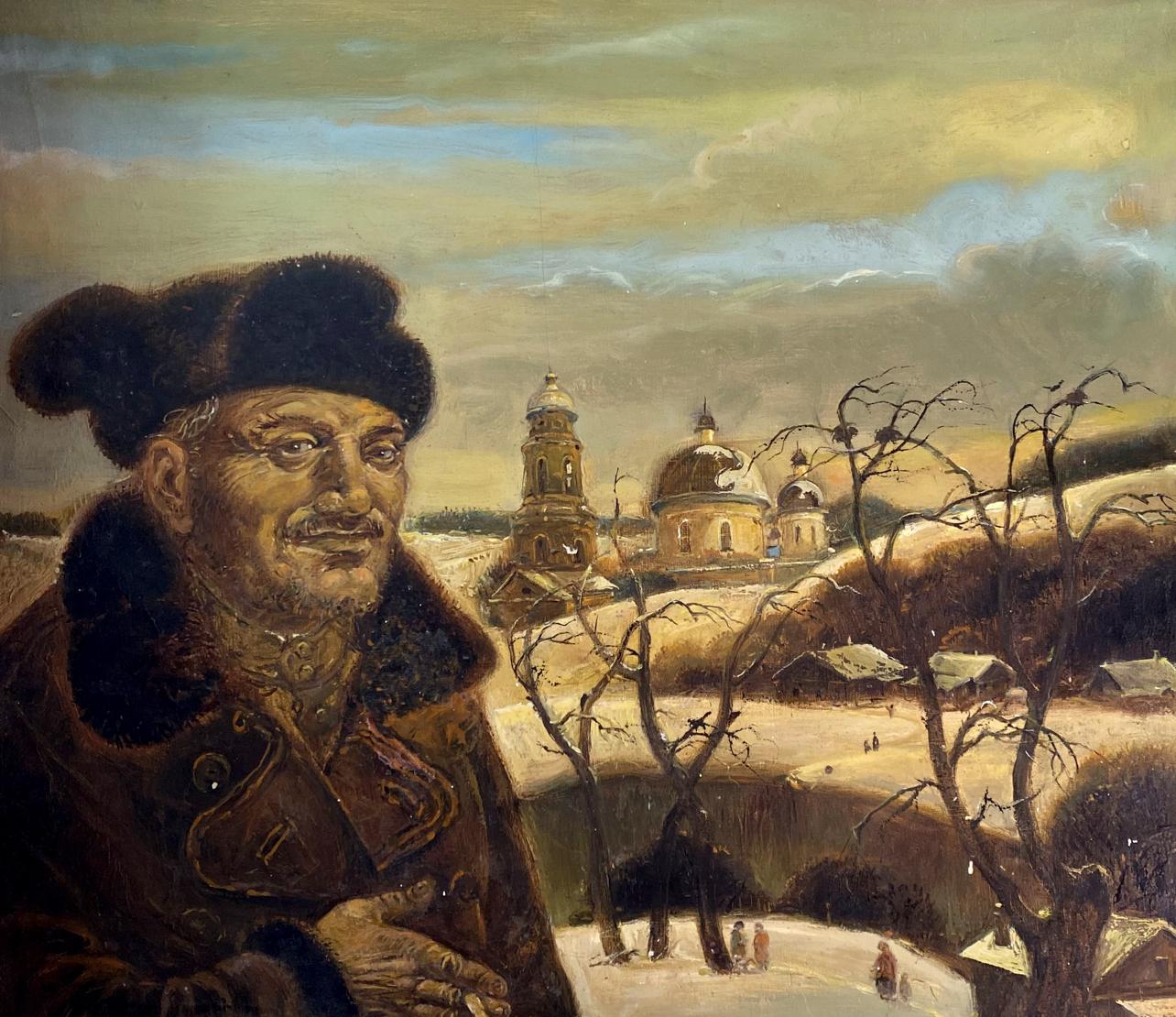 Oil painting The return of the husband Litvinov Oleg Arkad'yevich